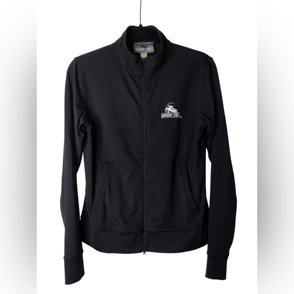 Grand Prix Riding Apparel Black Fitted Zip Up Lightweight Jacket Size Small - Picture 1 of 9